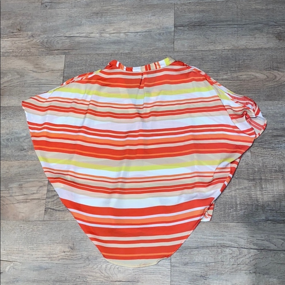 Bebe Cold Shoulder Colorful Striped Top Size XS - Picture 4 of 5